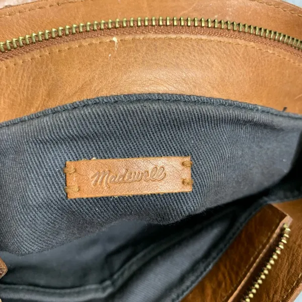 Madewell Transport Tote Bag Womens Medium English Saddle Brown Leather Zip Top‎ - Image 7
