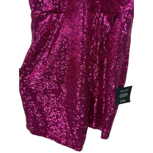 NWT Lulus Womens Hilaria Fuchsia Sequin Bodycon Mini Dress Size Large - Image 11
