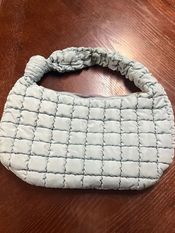 Urban Expression Baby Blue Quilted Puffer Hobo Bag - Image 2