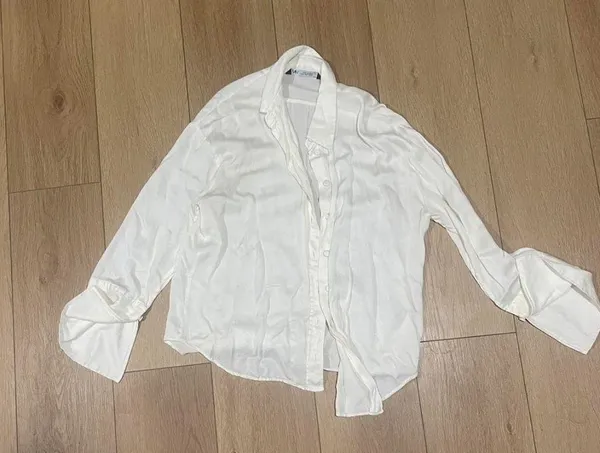 Zara silky white button down - Image 6