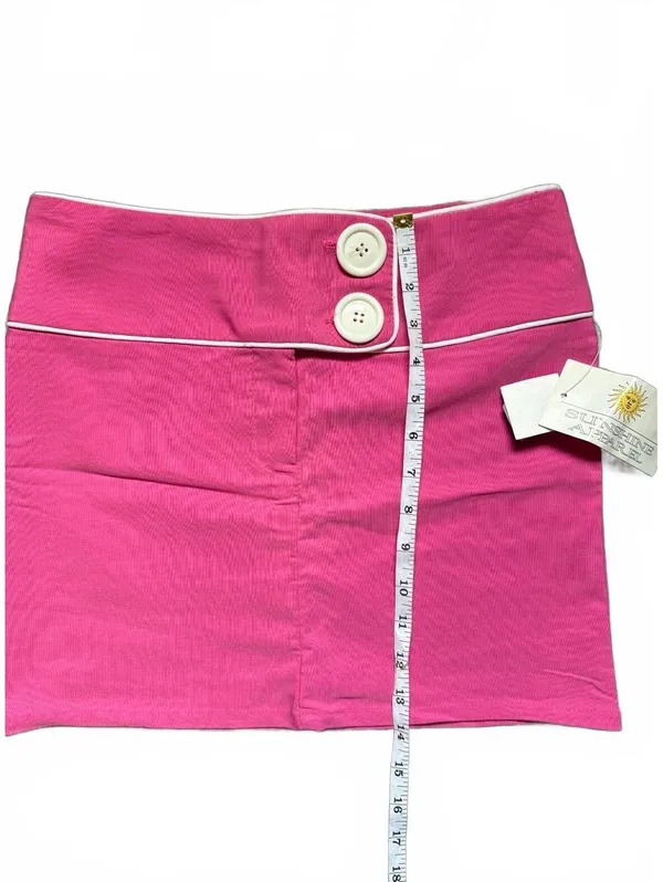 NWT Vintage Y2K Sunshine Apparel Pink Low Rise Mini Skirt Size 5 USA Made - Image 4