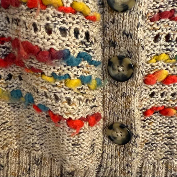Pieces by Kensie Women's Multicolor Knit Sweater Cardigan Large - Image 4