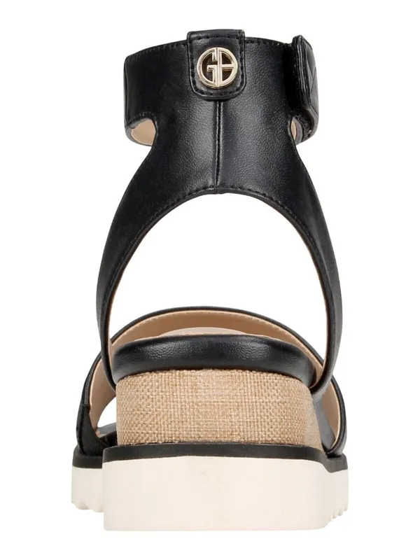 Giani Bernini Womens Constancia Ankle Strap Wedge Sandals Black Smooth 6M - Image 13
