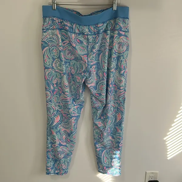 Lilly Pulitzer Luxletic Runaround Pants Zanzibar Blue Fish Kiss - Image 5