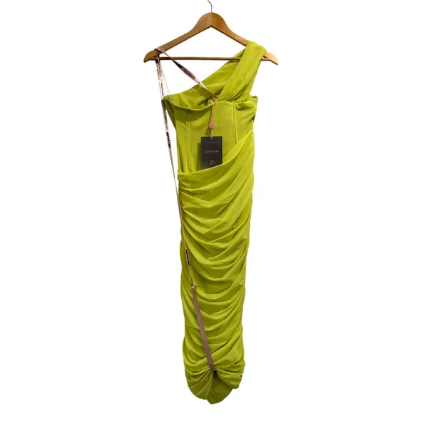 House of CB Valentina Lime Asymmetric Cutout Corset Midi Girls Night Dress NWT S - Image 4