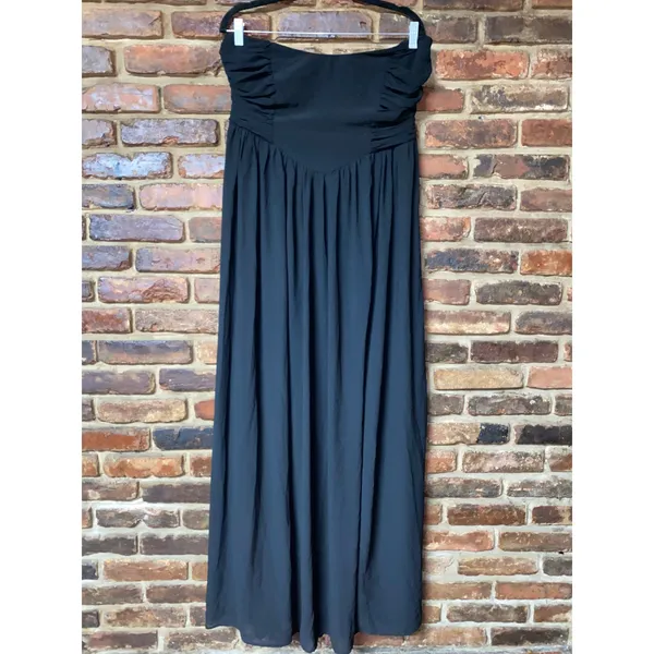 NWOT Lulu's Luxe Favorite Black Strapless Ruched Maxi Dress Women's Size XL - Image 3