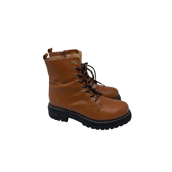 Anthropologie Maeve combat boots in honey brown leather sz 38 8 - Image 2