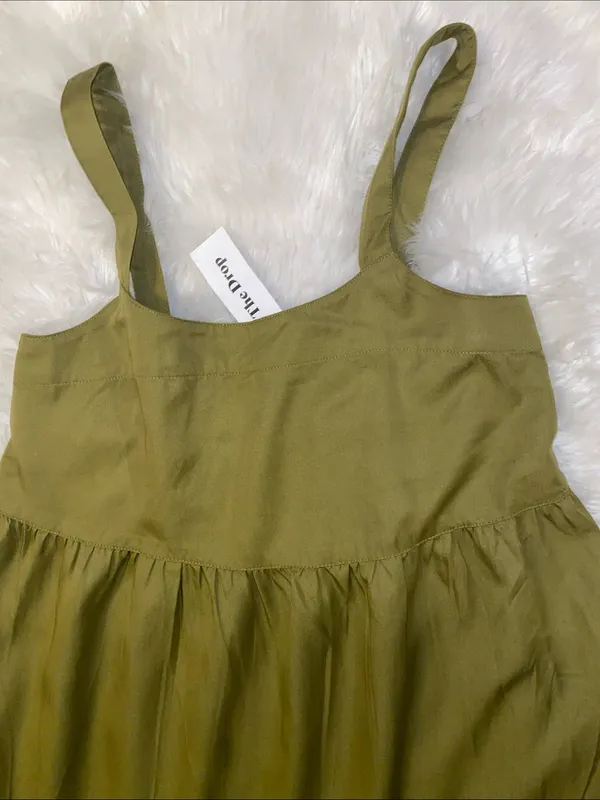 Olive Oil XS Tiered Sundress pockets - Image 3