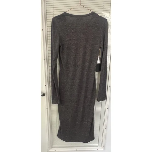 Aritzia Wilfred Free Dark Gray Bodycon Midi Dress Size M‎ Effortless Capsule - Image 3