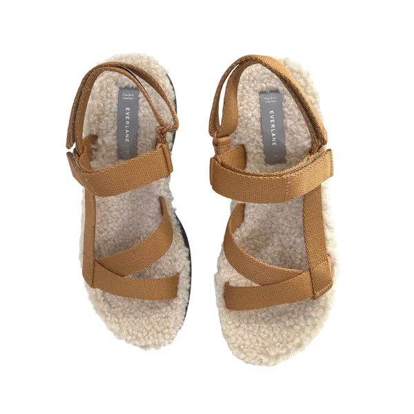 Everlane ReNew Teddy Sport‎ Faux Sherpa Sandals 8 Outdoor Gorpcore Yuppie NIB - Image 3