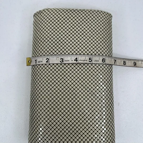 Elka Small Handbag Clutch Cream Metal Mesh Vintage Gold Tone Chain Evening Bag - Image 14