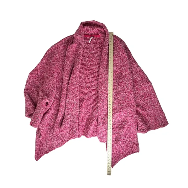 Free People Slouchy BFF Cardigan Large Pink Prickly Pear Oversized Boucle Knit - Image 12