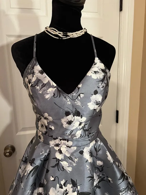 B Darlin Y2K gray floral mini wedding guest dress - Image 2