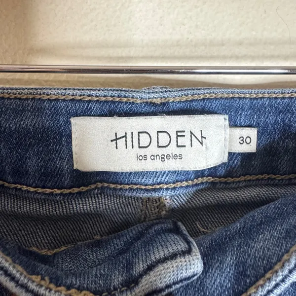 Hidden Jeans Women High Rise Flare Front Slit Hem Denim Blue Size 30 - Image 6