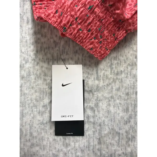 Nike Womens Dri-FIT Loose Fit Animal Print Training Shorts Pink Green HF4500-611 - Image 5