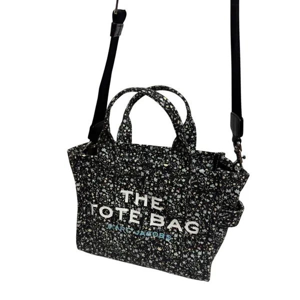 Marc Jacobs Black The Ditsy Floral Mini Traveler Tote (small) - Image 7
