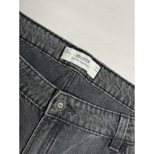 Hollister Low Rise Taper Baggy 20L W35L‎ Black Stonewashed Jeans Pants - Image 3