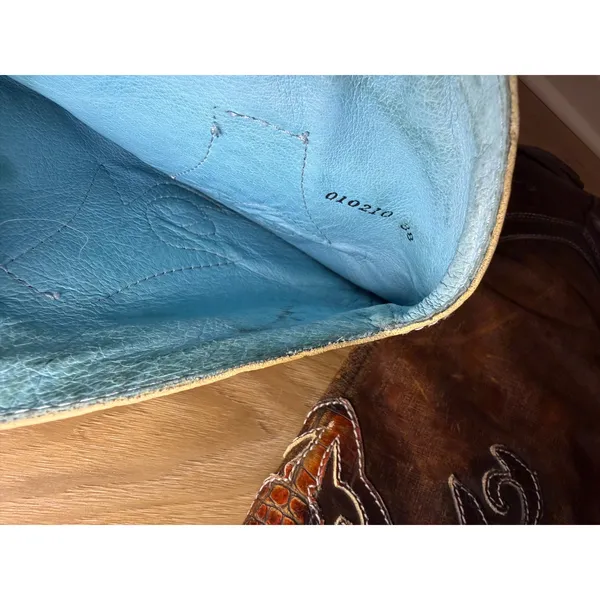 El Charro Leather Cowboy Boots Size 38 - Image 5