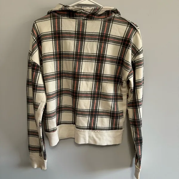 Free People Why Not Sweatshirt Plaid Quarter Zip - Image 6