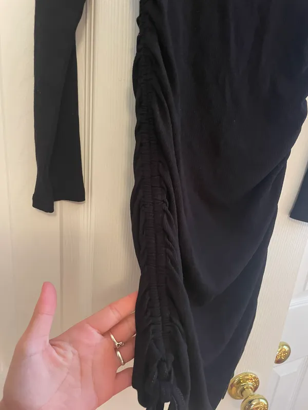 Black Long Sleeve Bodycon Mini Dress - Image 3