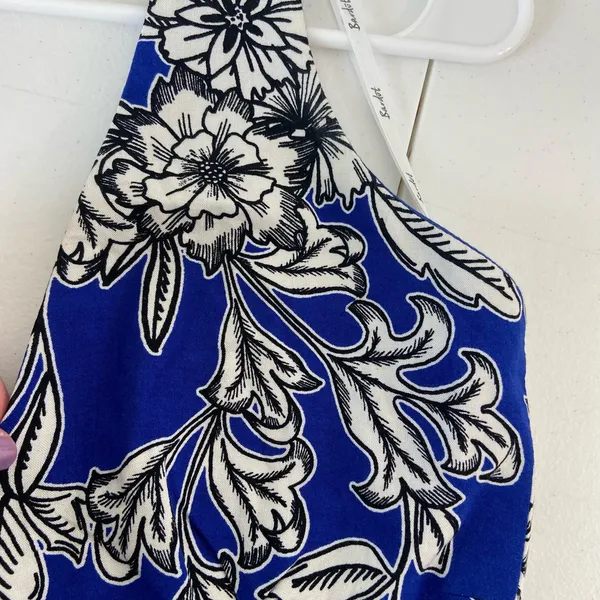 EUC Bardot women’s Petra halter electric blue floral high low‎ sundress dress XS - Image 7
