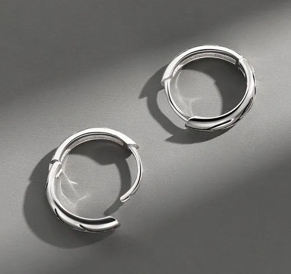 925 Silver Plated Small Hoop Earrings for Men Women,Silver Hoop Earrings,Punk Hip Hop Earrings - Image 3