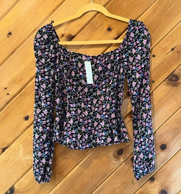 Francesca’s Analise Bustier Peplum Floral Blouse NWT - Image 4