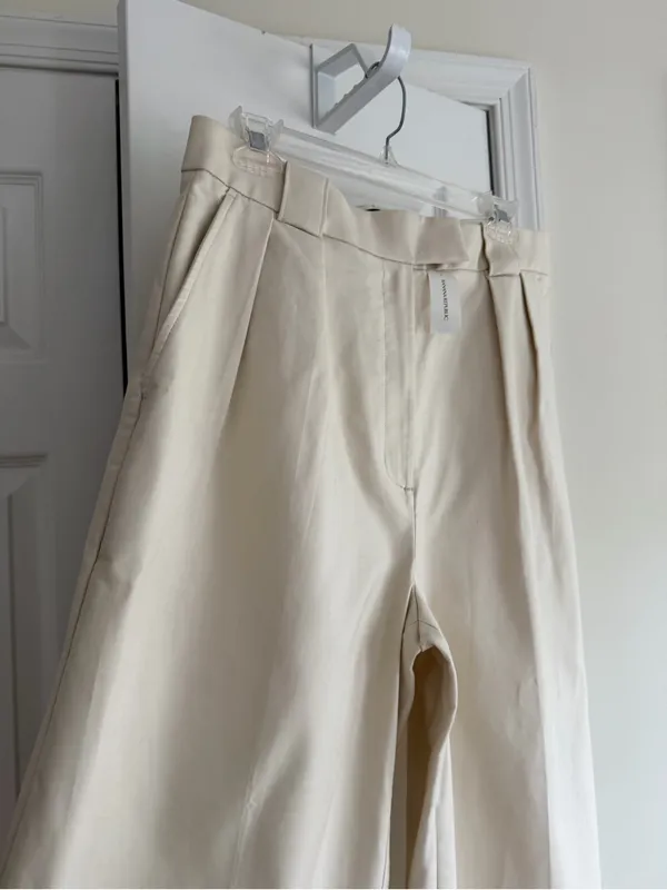 Banana Republic Cruise Cropped Wide Leg Pants Cream NWT 10 - Image 4