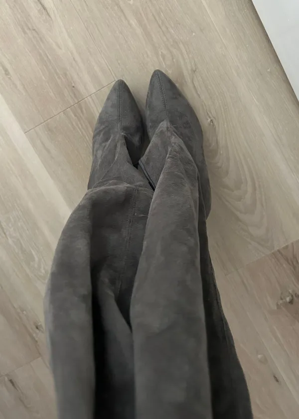 Grey Knee High Boots Gray Size 8 - Image 3