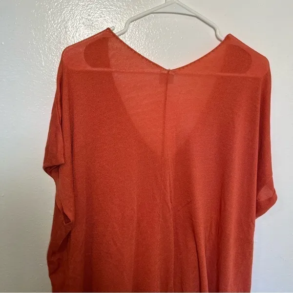 Vero Moda Womens Sz Small Inez Oversized Blouse Pink Orange Pockets Short Sleeve - Image 10