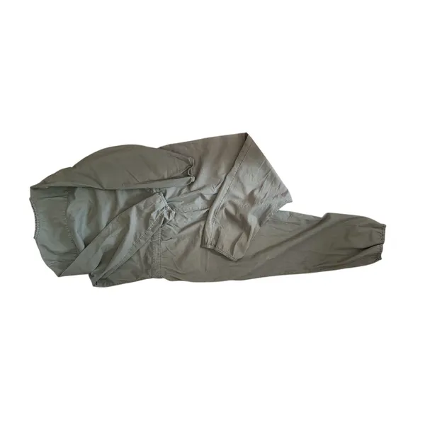 Aerie Womens XL Utility Jumpsuit‎ Olive Green Button Front Cotton Twill Jogger - Image 4