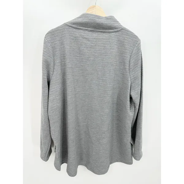 D&Co Active Grey Long‎ Sleeve Crossover Neck Sweatshirt Womens XL Pullover - Image 2