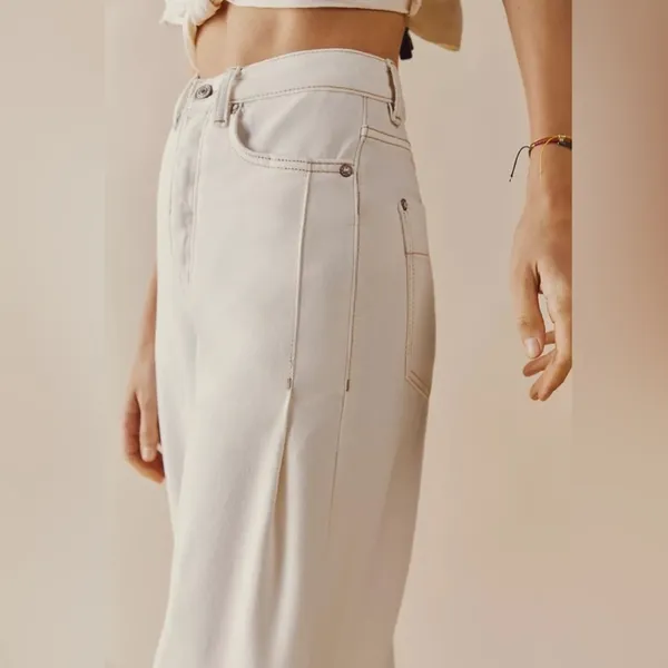 Free People Old West Slouchy Jeans in White - Image 4