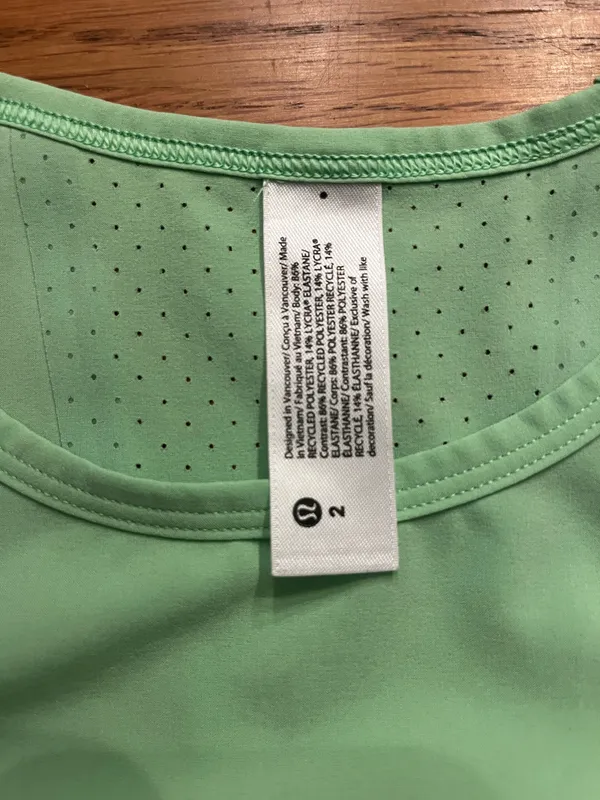 Lululemon Women’s Lime Green Performance Tank Top - Image 2