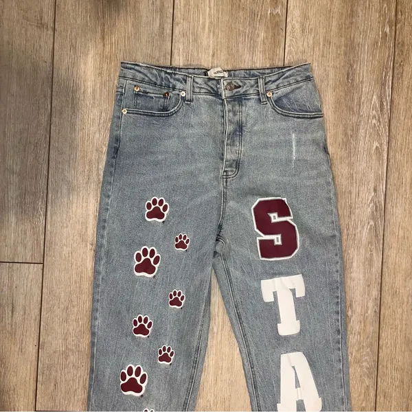 GAMEDAY SOCIAL Legacy Collection Mississippi State MSU Jeans Bulldog Paws 31 - Image 3