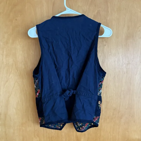 VTG Casey & Max Waistcoat Vest Womens Small Navy Fall Cardigan Style‎ India - Image 6