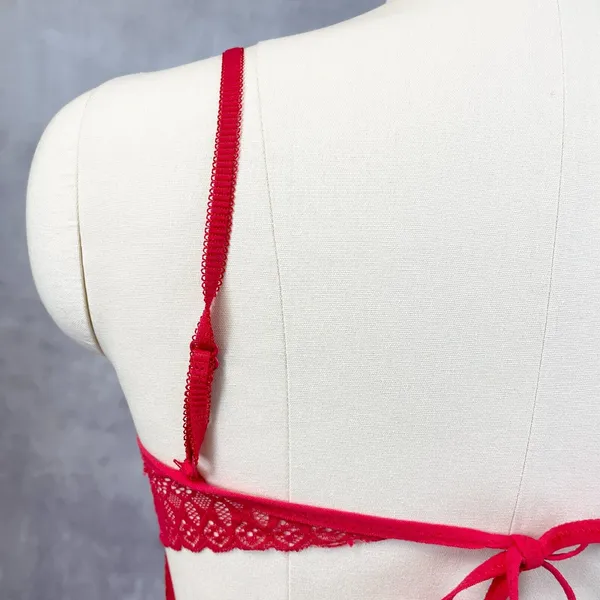 Very Sexy Chemise Nightie Slip Dress Womens‎ 10 Red Sheer Whimsy Fairy Dainty - Image 5