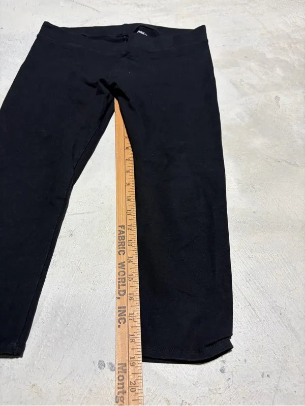 Pact Black Stretch capri Leggings large organic cotton - Image 2