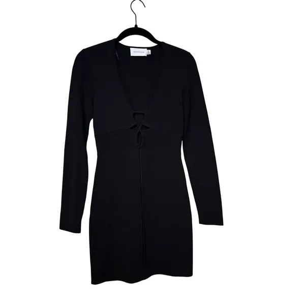 Revolve Significant Other Black Knit Long Sleeve Mini Dress Size 4 - Image 2