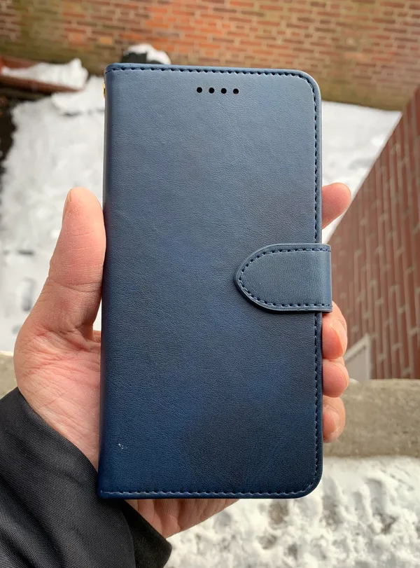 Brand New iPhone 12Pro Max Fashion Leather Card Holder Full Coverage Wallet Case Navy Blue - Image 6