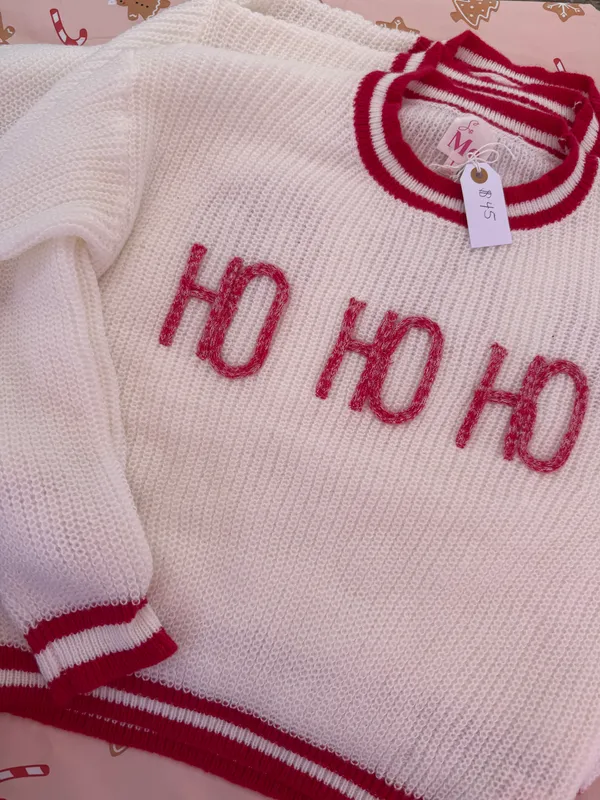 Champagne Sisters Collection HO HO HO CHRISTMAS SWEATER - Image 2