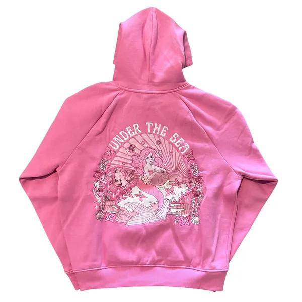 Pink Palm Puff Disney "Under The Sea" Ariel Hoodie in Pink, Size M - Image 4