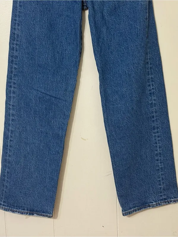 Levi’s Ribcage Straight Ankle Jeans Women’s Size 24 High Rise Button Fly Medium - Image 3