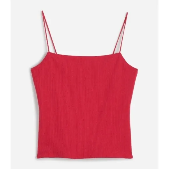 Madewell Top Womens Extra‎ Small Watermelon Red Square Neck Cropped Tank NV999 - Image 2