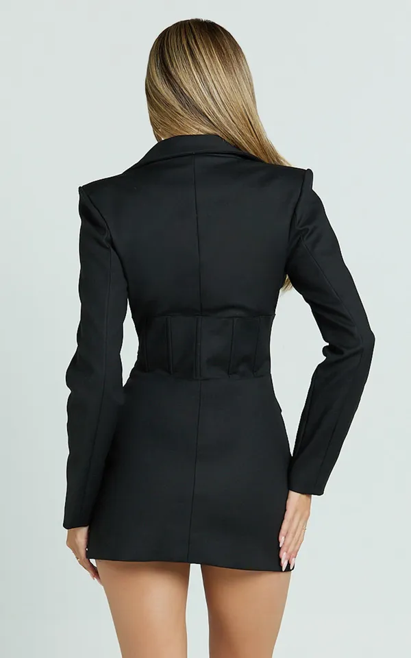New Showpo Lawrence Mini Dress Workwear Fit & Flare Blazer Dress MSRP $139 - Image 4