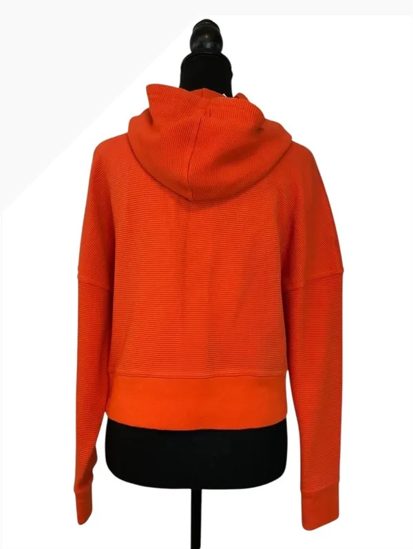 Fabletics Orange Half-Zip Hoodie Sweatshirt Size S - Image 3