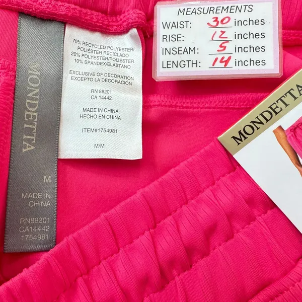 Mondetta Ladies Sz M Raspberry Sorbet Soft Scuba Ribbed Active Shorts - Image 3