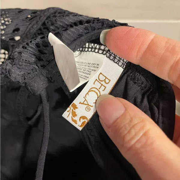 Sexy black lace overlay Becca tie back fairy whimsigoth swim suit beach pool - Image 6