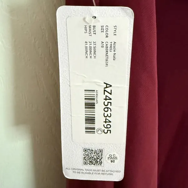 NWT Azazie Nala Cabernet Bridesmaid Dress Cocktail Gown Wedding Guest Burgundy - Image 5
