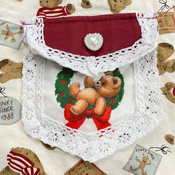 Teddy Bear Print‎ Shorts Christmas Lace Twee High Waisted Women Lace Cream - Image 7